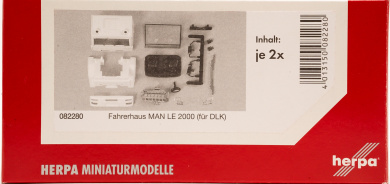 Herpa 082280 (1:87) – MAN LE 2000 Fahrerhaus für DLK (inkl. Spiegel) Inhalt: 2 Stück 