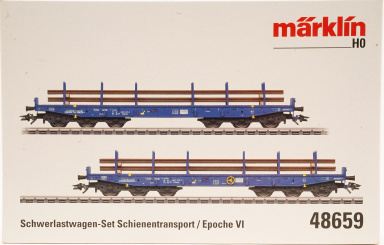 Märklin 48659 – 2-teiliges Schwerlastwagen Schienentransport-Set Salmmps der Voestalpine  
