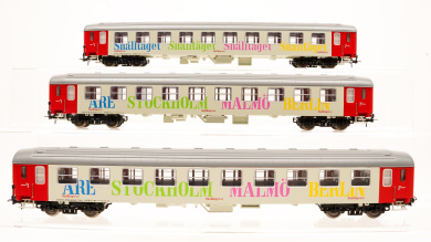 Heljan 60802 (AC) – 3-teiliges Liegewagen-Set -Berlin-Night-Express- der Privatbahn Snälltåget 