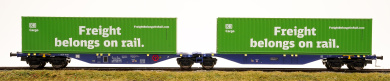 Mehano 28398 – Doppel-Containertragwagen Sggmrss 90 der ERSA, DB Cargo 