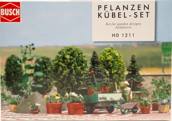 Busch 1211 (1:87) – Bausatz Blumen- und Pflanzkübel-Set 