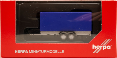 Herpa 052627-004 (1:87) – PKW-Planenanhänger 2achs, ultramarinblau 