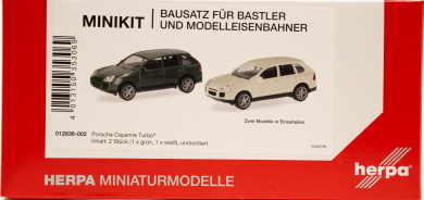 Herpa 012836-002 (1:87) – Porsche Cayenne Turbo, british racing green/sandweiß, Bausatz 