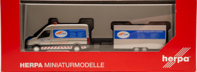 Herpa 095068 (1:87) – Volkswagen Crafter mit Tandem-Koffer-Anhänger SABA Transportservice 