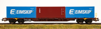 Piko 54687 (AC) – Containertragwagen Sgns der NS, beladen mit drei Containern 