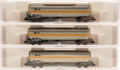 Fleischmann 849102 (N) – 3-teiliges Druckgaskesselwagen- Set Zags -VTG-, eingestellt bei der DB 