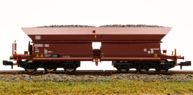 Fleischmann 852711 (N) – Selbstentladewagen Faals 150 der DB, mit Kohle beladen 