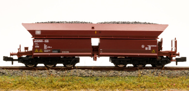 Fleischmann 852711-B – Selbstentladewagen Faals 150 der DB, mit Kohle beladen 