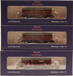 Liliput L260140 (N) – 3-teiliges Set Verschlagwagen Vlmmhs 63 der DB 