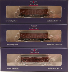 Liliput L260141 (N) – 3-teiliges Set Verschlagwagen Hbers 358 der DB 