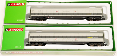 Arnold HN6601 – 2-teiliges Großraum-Schiebewandwagen-Set Habfis der RailAdventure GmbH 