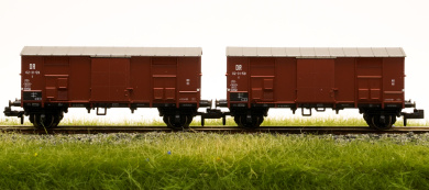 MW-Modell N-EU-403 – 2-teiliges Gedeckter Güterwagen-Set G der (D)DR 