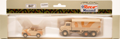 Roco 847 (1:87) – 2-teiliges Militärfahrzeug-Set in Sandbeige, SPEZIAL 