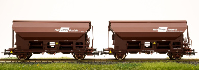 Roco 76022 (AC) – Schwenkdachwagen-Doppeleinheit Tdrrs der ÖBB / Rail Cargo Austria 