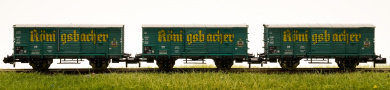 Minitrix 15104 – 3-teiliges Bierwagen -Königsbacher- der DB 