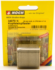 Noch 34070 (N) – Kopfsteinpflaster, 100 x 3 cm (aufgeteilt in 2 Rollen) 
