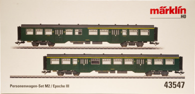 Märklin 43547 – 2-teiliges Personenwagen-Set M2 der SNCB, Innenbeleuchtung 