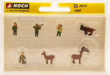 Noch 36731 (N) – Jagt, 4 Figuren + 3 Tiere 