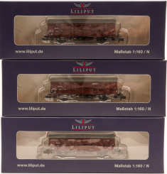 Liliput L260134 (N) – 3-teiliges Verschlagwagen-Set Hbes-63 Vlmms der DB 