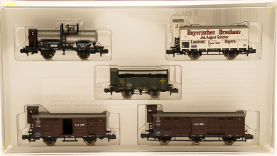 Minitrix 15284 – 5-teiliges Güterwagen-Set -Pfalz- der K.Bay.Sts.B 