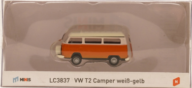 Lemke Minis LC 3837 (1:160) – VW T2 Camper weiß-gelb 