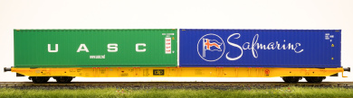 Igra 96010035 – Containertragwagen Sggnss der Clip Intermodal Sp. z o.o, beladen mit zwei Container 