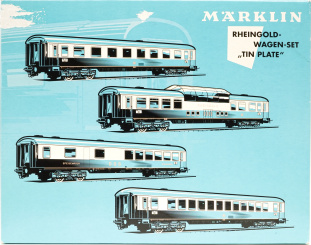 Märklin 40851 – 4-teiliges Rheingoldwagen-Set -Tin Plate mit Schlußlicht 