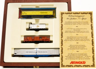 Arnold 0440 – 4-teiliges Güterwagen-Set -40 Jahre N-Spur- 