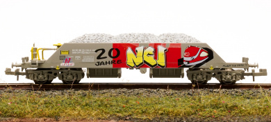Hobbytrain 2012 (N) – Neuschotterwagen Xas 73 -20 Jahre NCI- 