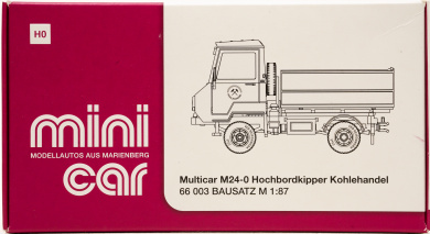 Mini Car 66003 (1:87) – Bausatz, Multicar M24-0 Hochbordkipper, Kohlehandel 