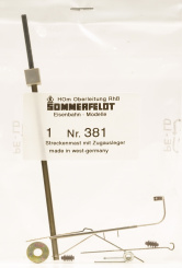 Sommerfeldt 381 (H0m) – Streckenmast mit Zugausleger, Neusilber, 1 Stück 