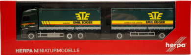 Herpa 316835 (1:87) – Mercedes-Benz Streamspace 2,5 Hänger-Sattelzug, Emil Egger Logistik 
