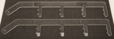 Train-Safe AB-H0-4S – Deckenhalterung / Hängebügel für Spur H0, Aufnahme von 4 Röhren 