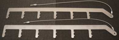 Train-Safe HBA-H0-6S – Hängebügel aus Aluminium für Spur H0, Sonderanfertigung bis zu 6 Röhren 