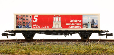 Minitrix 91061 – Container-Tragwagen -5 Jahre 16.8.01 - 16.08.06 Miniatur Wunderland HAMBURG- 