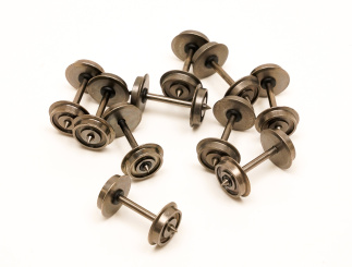 BraucheModellbahn – 10 Stück 2-Leiter/Gleichstrom Radsatz 10,4 mm x 24,4 mm, einseitig isoliert 