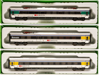Arnold HN3503 – 3-teiliges Personenwagen-Set ETR 610 (Cisalpino) der SBB 