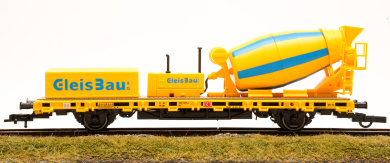 Viessmann 26254 – Gleisbau Niederbordwagen mit Betonmischer, digital (DCC/MM) 