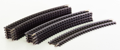 Märklin 2221 – 10 x Gebogenes K-Gleis 1/1 R1=360 mm, 30° 