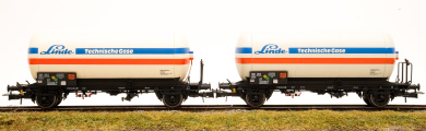 Rivarossi HR6643 – 2-teiliges Gaskesselwagen-Set Zgs von Linde der DB 