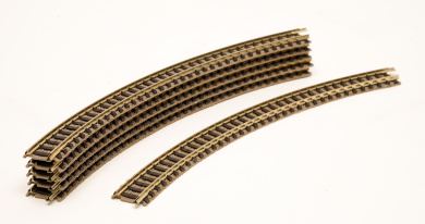 Fleischmann 9125 (N) – 6 x gebogenes Gleis R2, 45° 