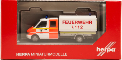 Herpa 094979 (1:87) – Mercedes-Benz Sprinter Doppelkabine mit Plane Feuerwehr Rhede 