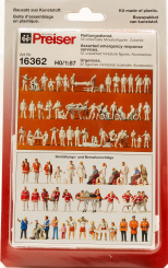 Preiser 16362 (1:87) – 52 unbemalte Figuren Rettungsdienst 
