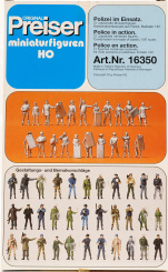 Preiser 16350 (1:87) – 21 unbemalte Figuren Polizei im Einsatz 