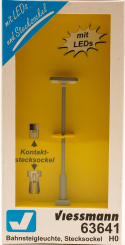 Viessmann 63641 – Bahnsteigleuchte mit Kontaktstecksockel, 2 LEDs weiß 