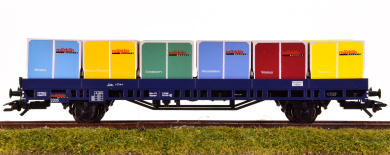 Märklin 48505 – Niederbordwagen der DB mit Rollplattenbehältern, Märklin Magazin 2005 