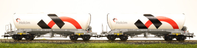 Roco 76145 – 2-teiliges Silowagen-Set Uacns der Holcim 