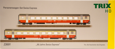 Trix 23691 – 2-teiliges Einheits-Personenwagen A und B Typ EWIII der SBB, Innenbeleuchtung & Pufferkondensator 