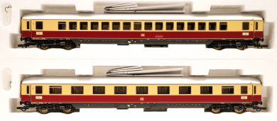 Roco 64025 (DC) – 2-teiliges TEE-Schnellzugwagen-Set -Blauer Enzian- der DB 