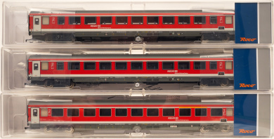 Roco 6200096 – 3-teiliges Personenwagen-Set Bpmz 295.4 und Abvmsz 184.0 München-Nürnberg-Express der DB  